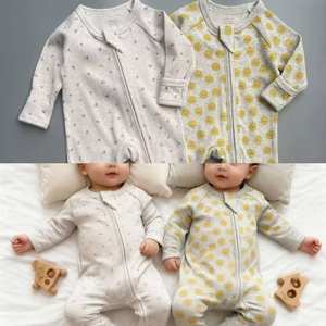 Pigiami per Neonati Personalizzati all'Ingrosso, Tutine Intere in <span class=keywords><strong>Cotone</strong></span> Biologico Stampato - Product Image 2