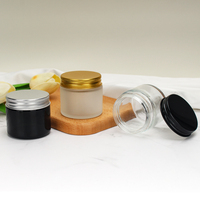 Pot de bougie en verre noir mat ambre de basse quantité minimale de commande 100ml récipient de crème cosmétique vide avec couvercle pour boîte d'emballage de noël