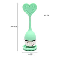 Cadeau de Noël coeur forme thé infuseur passoire filtres diffuseur avec plateau en silicone pour feuilles mobiles thé raide cadeaux saisonniers