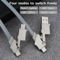 Câble de Données USB 2.0 à Charge Rapide 1M en Alliage de Zinc Quatre-en-Un Vendu Directement par le Fabricant