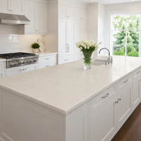 Grande dalle de quartz blanc, 15-30 mm, moderne pour intérieur, CE ISO, directement de l'usine, comptoir de salle de bain d'hôtel, dessus de table, sur mesure