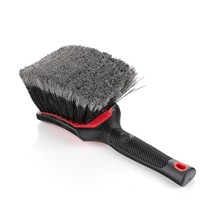 Cepillo duradero para limpieza de ruedas, tamaño mediano, mango ergonómico antideslizante, cepillo para neumáticos para detallado de automóviles, lavado profundo de llantas y radios