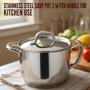 Pentola per zuppa in acciaio inossidabile da 2 litri con manico per uso in cucina - Product Image 3