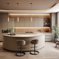 Armoire de cuisine australienne personnalisée Armoire moderne en bois de teck massif Armoire de cuisine préassemblée