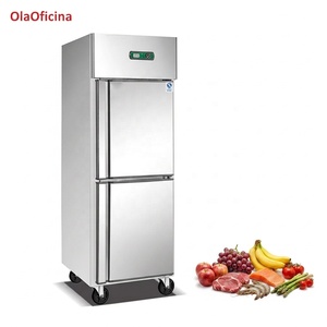 Réfrigérateur commercial à deux portes en acier inoxydable, congélateur à double température, refroidisseur pour restaurant, cuisine et café - Product Image 1