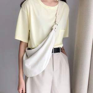 Bolso cruzado de lona para mujer, color blanco roto, cierre con cremallera, bolso de hombro de gran capacidad, verano 2019 - Product Image 2