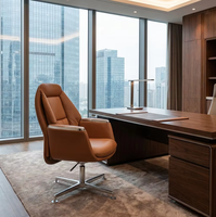 Chaise de bureau exécutive moderne et confortable en cuir avec design pivotant pour la maison, le bureau, le salon, l'hôtel