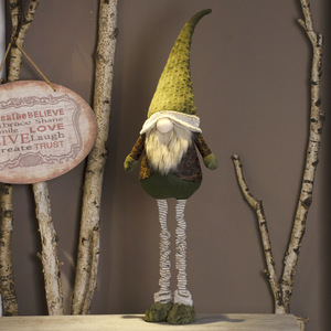 Poupée assise de Noël, Père Noël, ornement de Noël avec longues jambes, figurines de Noël en peluche pour la table, la cheminée, la décoration de la maison - Product Image 2