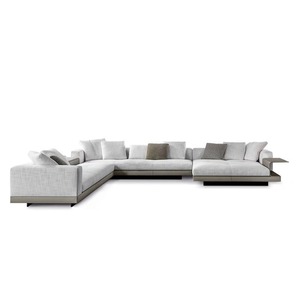 Sofá de cuero italiano minimalista Connery capa superior piel de vaca sala de estar combinación de tamaño minimalista muebles de esponja de lujo - Product Image 6