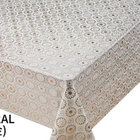 Housse de table en plastique Hunan Jingzhi de 54 pouces de largeur, motif feuilles séchées, or clair, imperméable et résistante à la chaleur, pour usage domestique, vente en gros, moderne et élégante