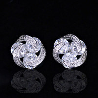 CAOSHI-pendientes de circonia cúbica AAA para mujer, aretes redondos de cristal, joyería Multicolor