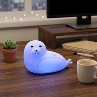 Lampe de nuit portable moderne en silicone en forme d'animal pour bébés et enfants, rechargeable LED avec 7 couleurs, lumière de chevet à économie d'énergie