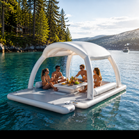 Bateau gonflable de luxe en PVC avec auvent pare-soleil pour piscine, lac, océan, fête, loisirs