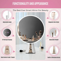 Vercon-Espejo de tocador inteligente, Android AI espejo de belleza, análisis de piel, wifi, YouTube, tutorial de maquillaje, altavoz Bluetooth, iluminación LED