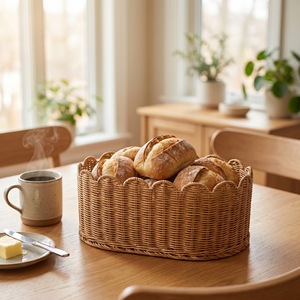 Woven <b>Storage</b> <b>Basket</b> Rectangle <b>Large</b> Size 40.5x25.5x18cm Handmade For Home Clothing Organization - Product Image 2
