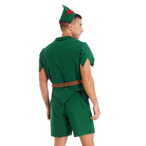 Costume de jeu de rôle d'elfe pour hommes Halloween Carnaval Thème Fête de Noël Tenue avec col en V Tops Shorts Ceinture Chapeau - Product Image 3