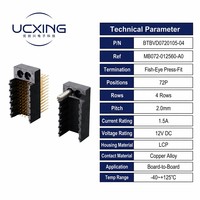 Conector de Placa MB072, 72 Pines, 180 Grados, Tipo Ojo de Pez, Macho, Paso de 2mm, para Señales de Alimentación en PCB Automotrices