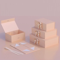 Individuelles Logo Rosa Luxus Magnetische Faltbare Geschenkverpackungsbox Magnetverschluss Karton Schuh- und Kleidungsversandboxen