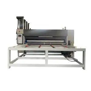 Semi Auto Chain Feeder Flex Corrugated Pizza Carton Box Printing Slotting Die Cutting Machine