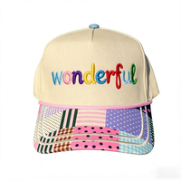 Casquettes Snapback en Coton Ajustables pour Hommes avec Broderie Personnalisée et Patch Color Block sur la Visière – Idéales pour l'Extérieur, Élégantes et Pratiques