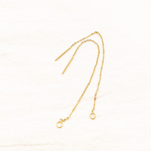 Filo per Orecchini in Acciaio Inossidabile 316L Placcato <span class=keywords><strong>Oro</strong></span> 18k PVD, Componenti per Gioielli, Filo per Orecchini a Perno con Catena Veneziana a Croce - Product Image 4