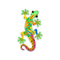 Personalizado Animal Color fuegos artificiales Gecko resina nevera imán artesanía medalla de oro refrigerador grande magnético