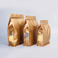 Sacs d'emballage alimentaire en aluminium noir mat, blanc et or, de différentes tailles, scellés à chaud, avec fermeture éclair, en plastique de qualité alimentaire