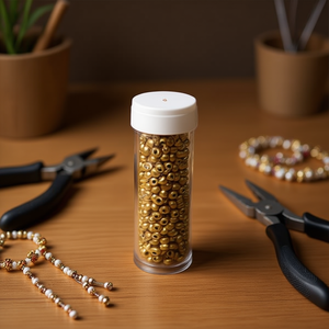 Perline d'oro Ilan Abalorio da 5 mm per la creazione di gioielli, 12 pezzi per tubo - Product Image 2