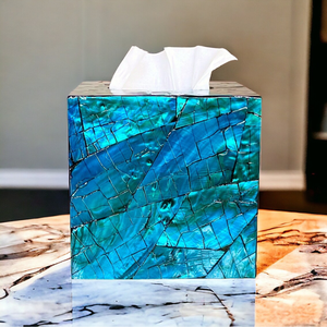 Boîte à mouchoirs également disponible boîte à mouchoirs en résine et vadrouille à prix très bas Mini boîte à serviettes exclusive pour voiture tissu nacre - Product Image 2