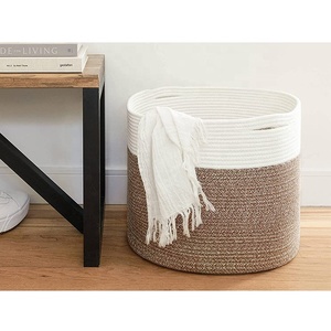 Cesto de <span class=keywords><strong>Ropa</strong></span> <span class=keywords><strong>Sucia</strong></span> Grande de Cuerda de Algodón Tejida Marrón, Nuevo Modelo 2025 - Product Image 3