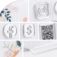 Exhibidor de Acrílico Personalizado Hoteam para Escritorio, Soporte para Redes Sociales, Código QR, Publicidad, Mostrador de Venta al por Menor, Venta al por Mayor, OEM