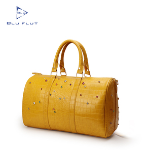 Bolsa de Viaje de Cuero de Gran Capacidad, Bolsa de Gimnasio Cruzada de Fin de Semana, Decoración de Diamantes para Mujer, Bolsa de Viaje Personalizada para Hombre - Product Image 4