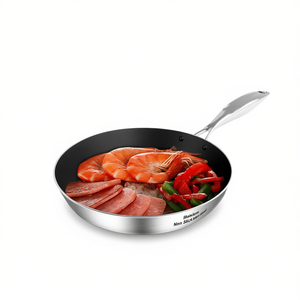 Sartén de acero inoxidable de 28 cm antiadherente, compatible con inducción, para cocina doméstica y profesional - Product Image 1