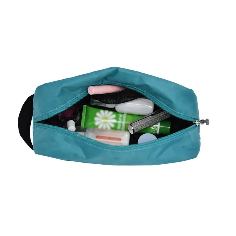 Grand sac de rangement de maquillage de voyage en Polyester Ripstop à carreaux personnalisé, sac cosmétique, tissu éponge, étiquette privée