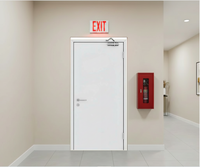 Portes coupe-feu en acier durables et résistantes au feu pour projets commerciaux, magasins, immeubles de bureaux, avec ferme-porte automatique