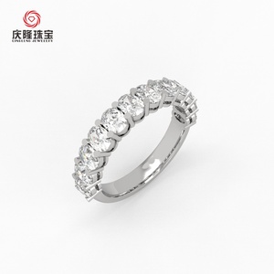 เครื่องประดับชั้นดี ทองคำ 14K 18K 22K โรสโกลด์ ทรงวงรี ชุบโรเดียม เพชรแล็บ แหวนหมั้น สำหรับทั้งชายและหญิง รับรองโดย IGI - Product Image 4