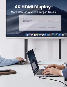 Hub USB UGREEN 5 en 2 Tipo C a HDMI 4K, <span class=keywords><strong>Thunderbolt</strong></span> <span class=keywords><strong>3</strong></span>, Entrega de Energía de 100W, Adaptador con <span class=keywords><strong>3</strong></span> Puertos USB <span class=keywords><strong>3</strong></span>.0, Base de Conexión para MacBook - Product Image 5
