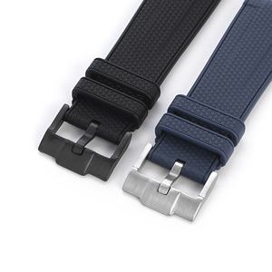 Bracelet de <span class=keywords><strong>montre</strong></span> tressé en caoutchouc de silicone avec <span class=keywords><strong>boucle</strong></span> brossée 22mm pour <span class=keywords><strong>Swatch</strong></span> X Blancpain 50 Fathoms Five Oceans Series - Product Image 5