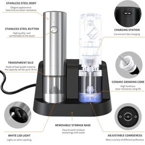 2024 ensemble de <span class=keywords><strong>moulin</strong></span> <span class=keywords><strong>à</strong></span> sel et <span class=keywords><strong>à</strong></span> <span class=keywords><strong>poivre</strong></span> <span class=keywords><strong>électrique</strong></span> bon marché rechargeable par USB avec moulins <span class=keywords><strong>à</strong></span> <span class=keywords><strong>poivre</strong></span> automatiques <span class=keywords><strong>à</strong></span> base lavable détachable - Product Image 3
