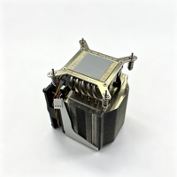 Refroidisseur de processeur de serveur 165W avec 5 caloducs en cuivre, dissipateur thermique LGA2011 4U 9225, base en cuivre, ailettes en aluminium, 105x92.5x125.8mm, OEM ODM