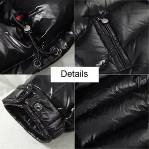 Manteau en duvet Hommes Bright Face Trend Hooded Short Thick Winter Bomber Shiny Puffer Veste pour homme