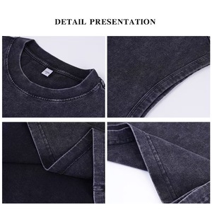 T-<span class=keywords><strong>shirt</strong></span> décontracté ample en coton tricoté respirant, style <span class=keywords><strong>vintage</strong></span>, pour homme, collection été 2026, vente en gros, personnalisable, style européen et américain - Product Image 6