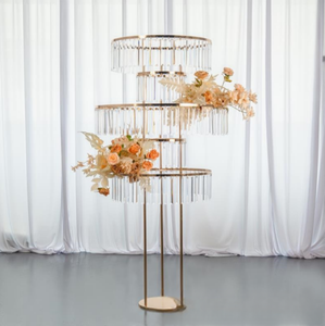 XWLC Royal Diamond Luxueux Support à Fleurs en Métal Doré <span class=keywords><strong>et</strong></span> Acrylique en Forme de Grande Roue, Centre de <span class=keywords><strong>Table</strong></span> pour Mariage <span class=keywords><strong>et</strong></span> Anniversaire, Décoration de Gâteau Facile - Product Image 6