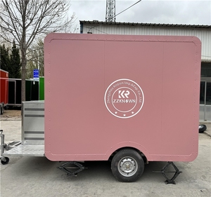 Camion de nourriture rose, chariot à glaces, camion de nourriture mobile, chariot à hot-dogs, kiosque à café, camion de nourriture mobile avec cuisine complète, remorque de traiteur - Product Image 5