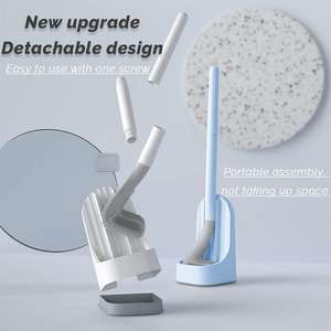 Cepillo de inodoro al por mayor con soporte de secado rápido, cepillos limpiadores de inodoros de mango largo, herramienta de limpieza de baño, accesorios para WC - Product Image 3