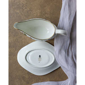 Gabriella P. Ensemble de 10 sets de table en porcelaine anglaise et sauceière Hathway Rose Wedgwood, service de table élégant - Product Image 2