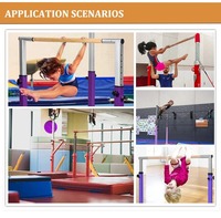 Barres de gymnastique pour enfants, réglables, multi-stations, 4 barres horizontales, barres parallèles inégales, anneaux volants, équipement de gymnastique