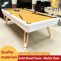 Mesa de Billar Moderna de Lujo de MDF, 3 en 1, Mesa Combinada de Billar y Tenis de Mesa para Interiores, 7 pies, 8 pies, 9 pies, para Uso Doméstico y Comercial