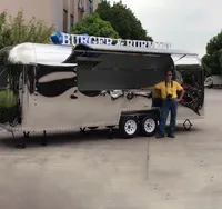 Carro de remolque de comida Airstream con equipo de cocina completo, para café, barbacoa, Pizza, helado, rápido, móvil, a la venta