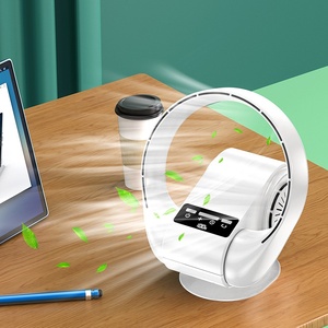 Ventilateur de bureau portable sans pales HEBRON, silencieux, avec affichage numérique LED intelligent, cinq vitesses, télécommande, batterie externe, ventilateur tour USB - Product Image 3